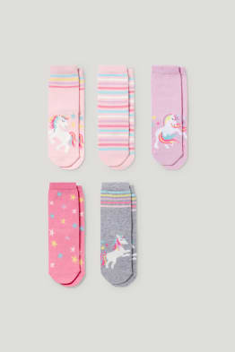 Pack de 5 - unicornios - calcetines con dibujo