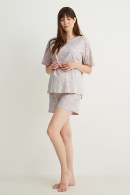 Pyjama short d’allaitement - à pois