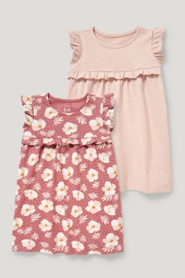 Set van 2 - baby-jurkje - met stippen