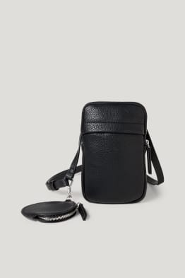 Set - Handytasche und Portemonnaie - Lederimitat - 2 teilig