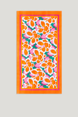 Terry cloth beach towel - floral - 150 x 80 cm