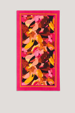 Terry cloth beach towel - floral - 150 x 80 cm