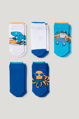 Multipack of 5 - sea creatures - trainer socks with motif