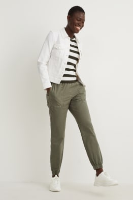 Pantalon de toile - mid waist - tapered fit