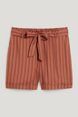 Shorts - mid-rise waist - striped