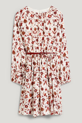 Dress with belt - patterned