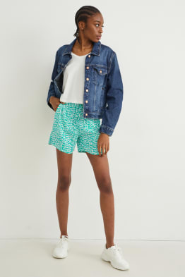 Basic-Shorts - Mid Waist - gemustert