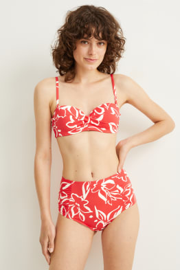 Bikini bottoms - high waist - LYCRA® XTRA LIFE™ - floral