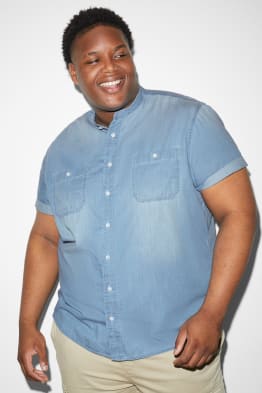 Denim shirt - regular fit - band collar