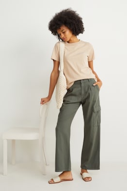Cargohose - High Waist - Tapered Fit