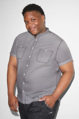 Shirt - regular fit - band collar