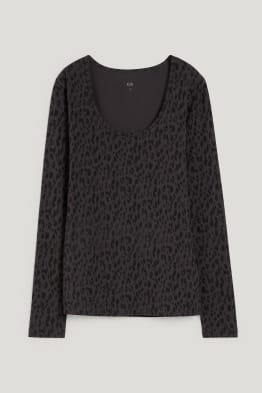Basic long sleeve top - patterned