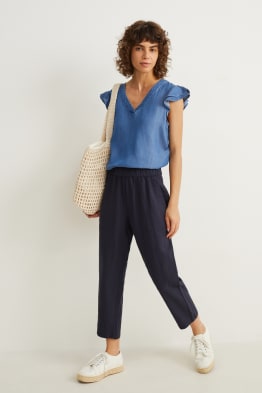 Stoffhose - High Waist - Tapered Fit