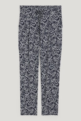 Stoffhose - High Waist - Tapered Fit - gemustert
