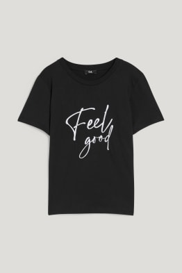 T-shirt z aplikacją z łańcuszkami
