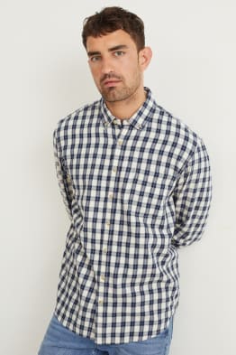 Overhemd - regular fit - button down - geruit