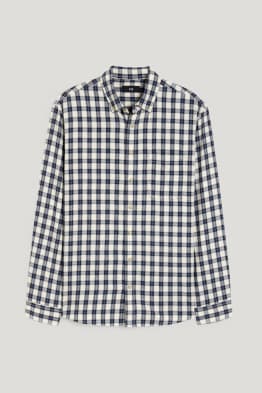 Overhemd - regular fit - button down - geruit