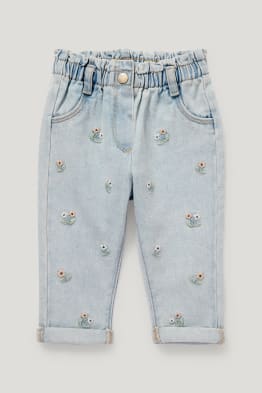 Jeans bebeluși - cu flori