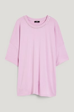 T-shirt con catenella applicata