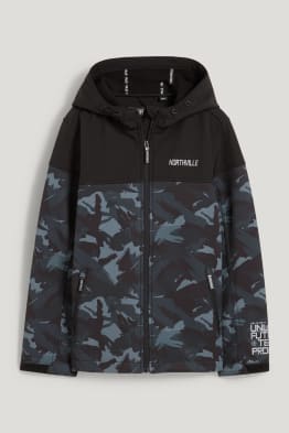 Veste à coquille souple avec capuche - à motif
