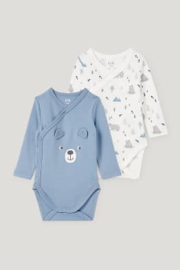 Confezione da 2 - body incrociati neonati