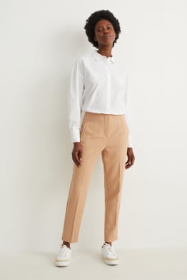 Stoffhose - High Waist - Tapered Fit