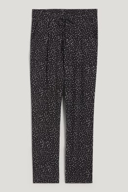 Stoffhose - High Waist - Tapered Fit - gepunktet