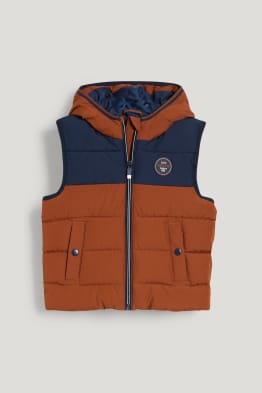 Quilted gilet with hood