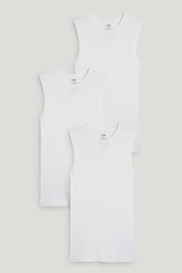 Set van 3 - onderhemd - fijn geribde stof - naadloos