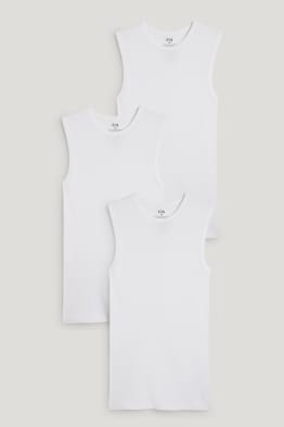 Lot de 3 - maillot de corps - fines côtes - sans coutures