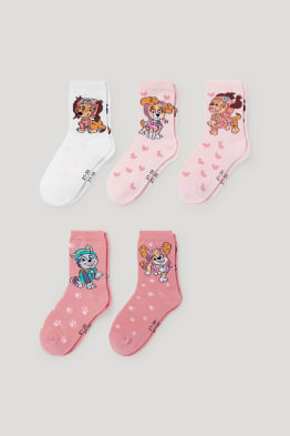 Lot de 5 chaussettes fille cœurs multicolores - étoile