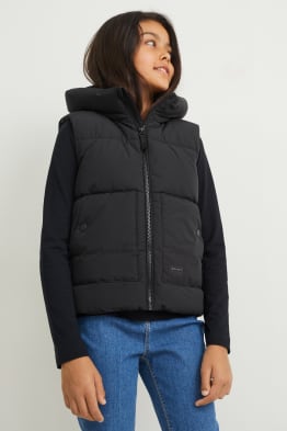 Gewatteerde bodywarmer met capuchon