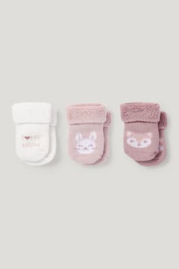 Multipack 3er - Hase und Fuchs - Erstlings-Socken mit Motiv