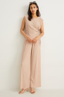 Pantalon plissé - high waist - palazzo