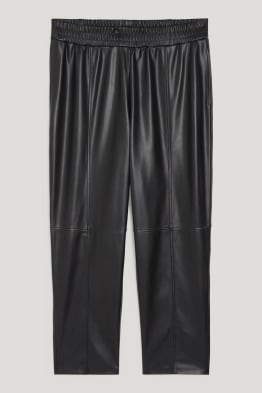 Pantalons - high waist - straight fit - pell sintètica