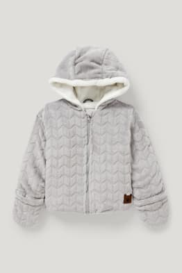 Giacca in pile neonati con cappuccio