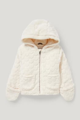 Giacca in pile neonati con cappuccio
