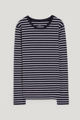 Camiseta básica de manga larga - de rayas
