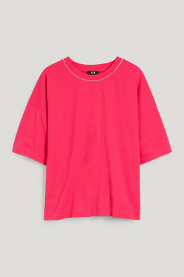 T-shirt z aplikacją z łańcuszkami