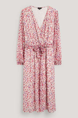 Robe croisée - à fleurs