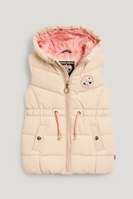 Minnie Mouse - chaleco acolchado largo con capucha