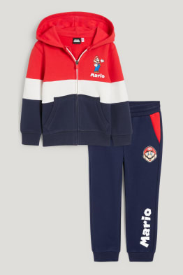 Zestaw - Super Mario - rozpinana bluza z kapturem i spodnie dresowe