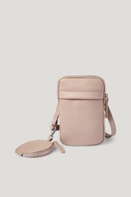Set - porta-cellulare e portafogli - similpelle - 2 pezzi