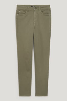 Pantalon de toile - high waist - coupe slim