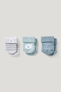Confezione da 3 - orsetti - calzini neonati con motivi
