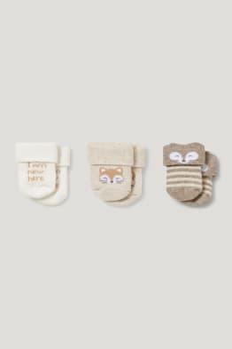 Multipack of 3 - animals - newborn socks with motif