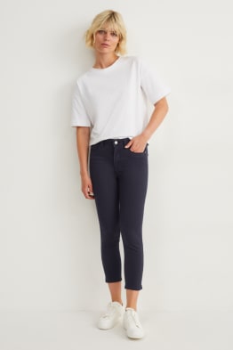 Plátěné kalhoty - high waist - slim fit - LYCRA®