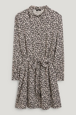 Robe-chemisier en viscose - à fleurs