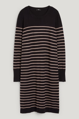 Rochie din tricot basic - cu dungi
