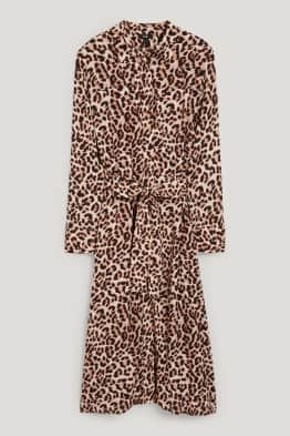 Robe-chemisier en viscose - à motif